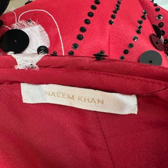 NAEEM KHAN PRINTED SIZE XXS LONG STRAPLESS DRESS - Picture 8 of 9